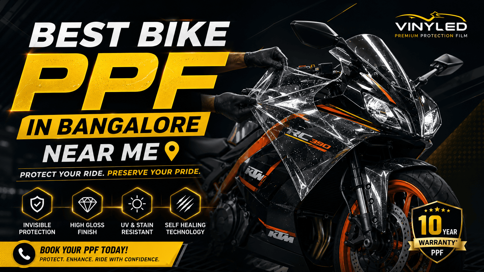 Best Bike PPF in Bangalore Near Me | Premium TPU Paint Protection Film
